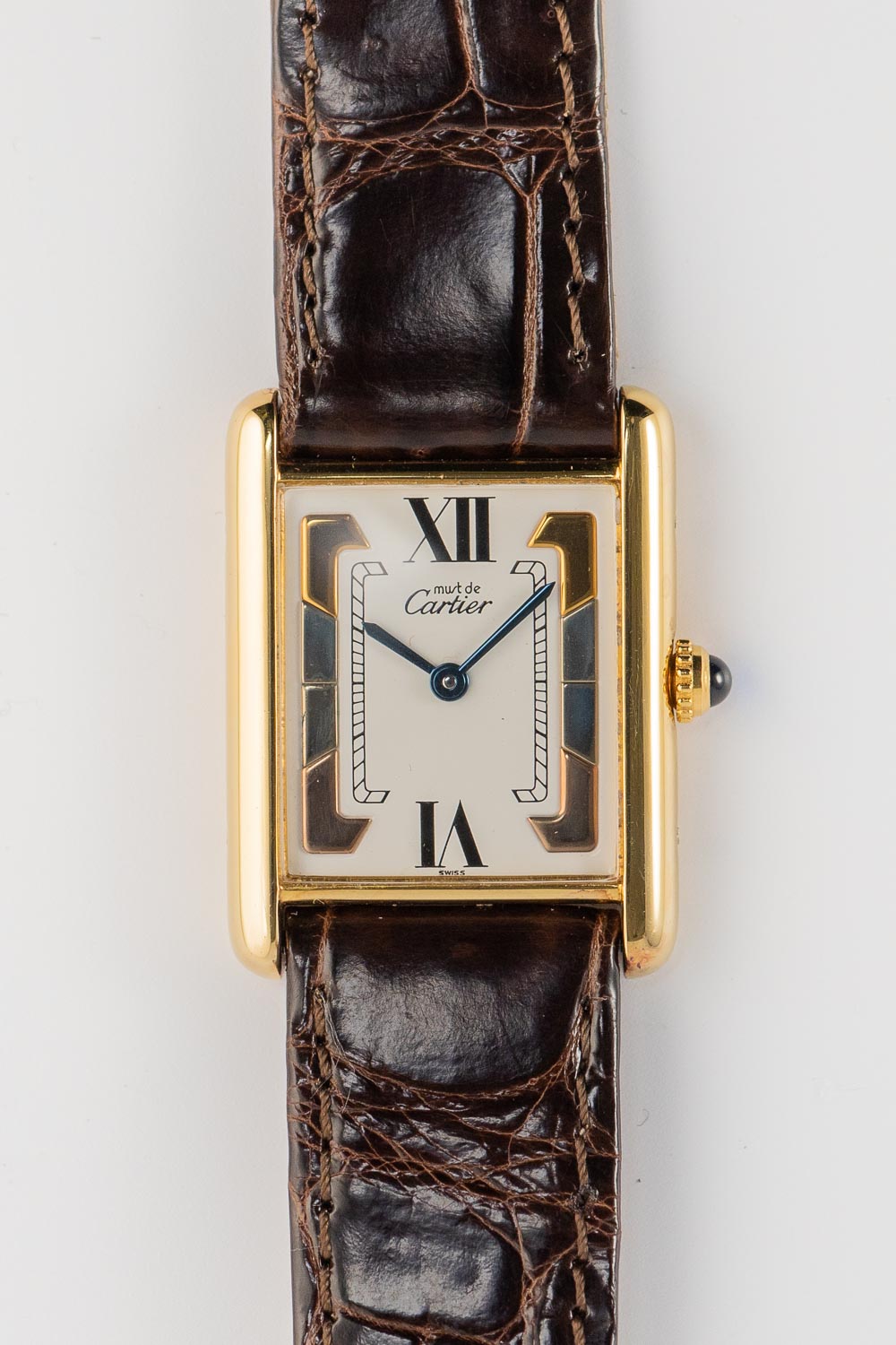 小傷や汚れ使用感やsilvemust de Cartier Tank quartz VERMEIL 腕時計